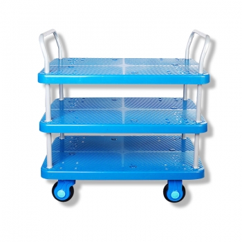 三层双扶手静音手推车